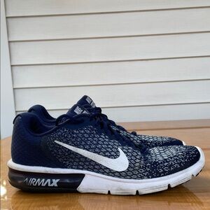 Nike Men’s Air Max Sequence 2 Blue and White Running Shoes Size 12